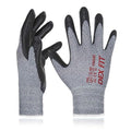DEX FIT Nitrile Work Gloves FN330, 3D-Comfort Stretchy Fit, Firm Grip, Thin & Lightweight, Touch-Screen Compatible, Durable, Breathable & Cool, Machine Washable; Grey S (7) 3 Pairs