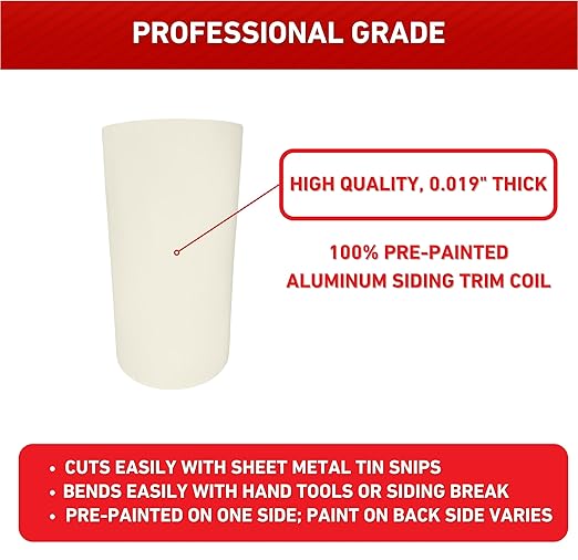 Eagle 1 Aluminum/Vinyl Siding Coil (Multiple Sizes) Each Roll Includes Free 1.25" Matching Stainless Steel Trim Nails - Fascia Cover- Aluminum Flashing Roll (12" x 50 FT, Wicker)