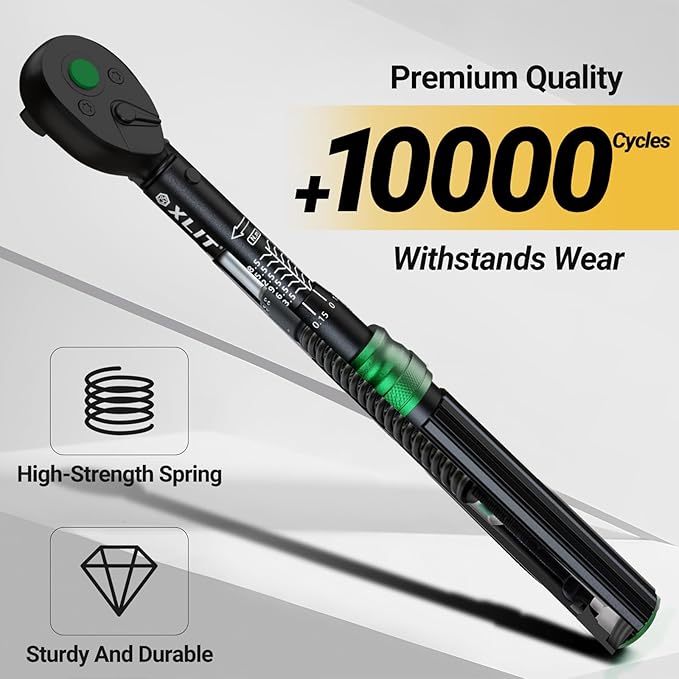 1/4" Click Torque Wrench Set, 32-Piece Portable Bicycle Maintenance Tool Kit, 2-20 Nm ±3% Precision, S2 Torx & Hex Bits, Torque Wrench for Road/Mountain Bike (MTB) & Cycling Repair