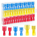 Twidec/50PCS Nylon Spade Connectors Kit 22-10 Gauge Male and Female Wire Spade Terminal Quick Disconnect Fully Insulated Wire Crimp Connector for Automotive Marine