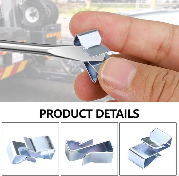 Hovom 50PCS Trailer Frame Wire Clips, Steel Metal Wiring Clip for Trailer Frame, Automotive Wires Management Clamps, Solar Panel Double Wire Clamps for PV Wiring, Boat Cable, Trailers (50 PCS)