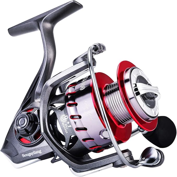Sougayilang Fishing Rod and Reel Set Carbon Fiber Telescopic Fishing Rod 12+1BB Spinning Reel with Carry Case for Saltwater Freshwater