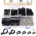 mankk 306PCS Cable Clips Wire Clips Assortment Kit Nylon Plastic R-Type Cable Clamps Wire Mounting Clips 6 Sizes 3/16'' 1/4'' 3/8'' 1/2'' 3/4'' 1'' with Screws for Cable Management