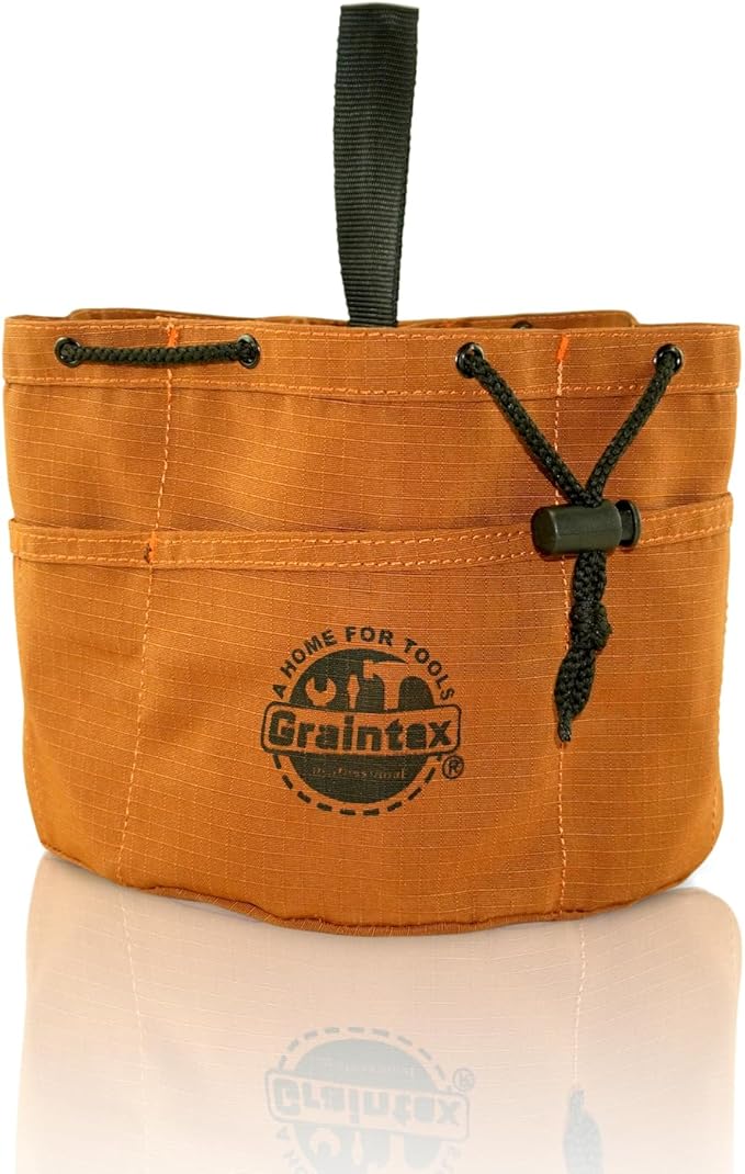 Graintex 18 Pockets Grab Bag Rip-stop Canvas Drawstring Closure, Small Part Organizer Pouch, Small Tools, Screws, Parts, Parachute Tool Bag for Efficient Storage - Tan