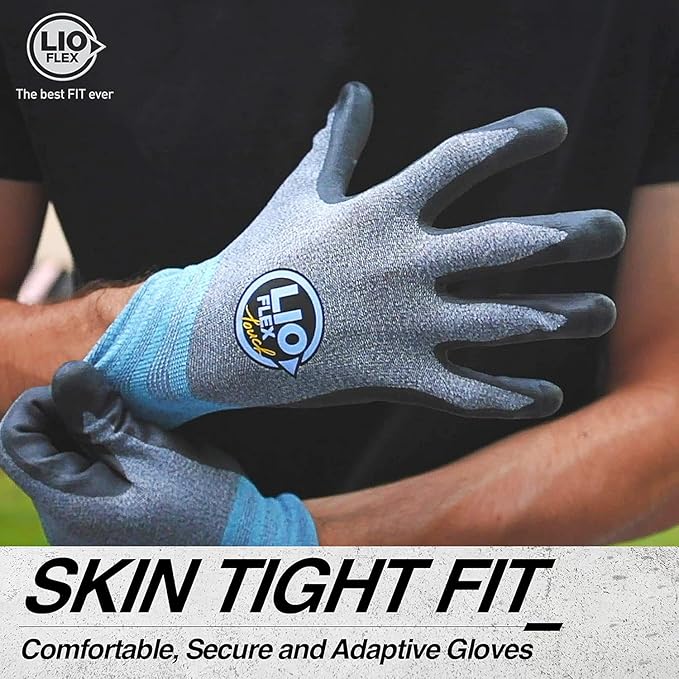 Safety Work Gloves with Touchscreen Fingers, 1 Pair Thin & Lightweight Working Gloves, Ideal for Warehouse Workers, Delivery Drivers, Nitrile Foam Coated Grip Gloves for Women and Men (Gray, M)