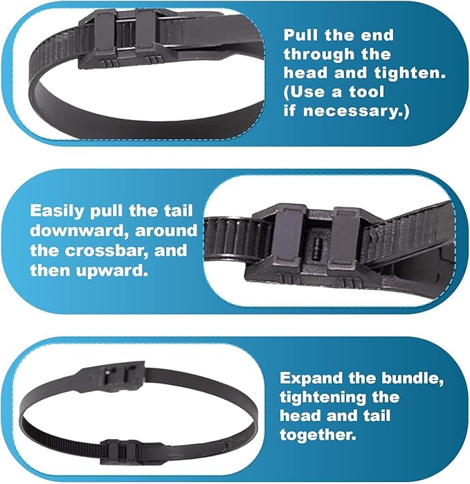 Black Zip Ties Heavy Duty 14 × 0.35 in Electrical Cable Ties 200 LB Load Capacity 100 PCS UV Resistant Double Locking Nylon Tie Straps for Cable Management Outdoor Use and DIY Projects