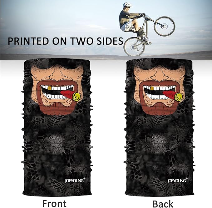 JOEYOUNG Skull Face Mask UV Sun Dust Neck Gaiter Bandana Headwear Motorcycle