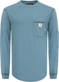 BOCOMAL FR Shirts for Men Lightweight Crew Long Sleeve Flame Resistant/Fire Retardant Shirt…
