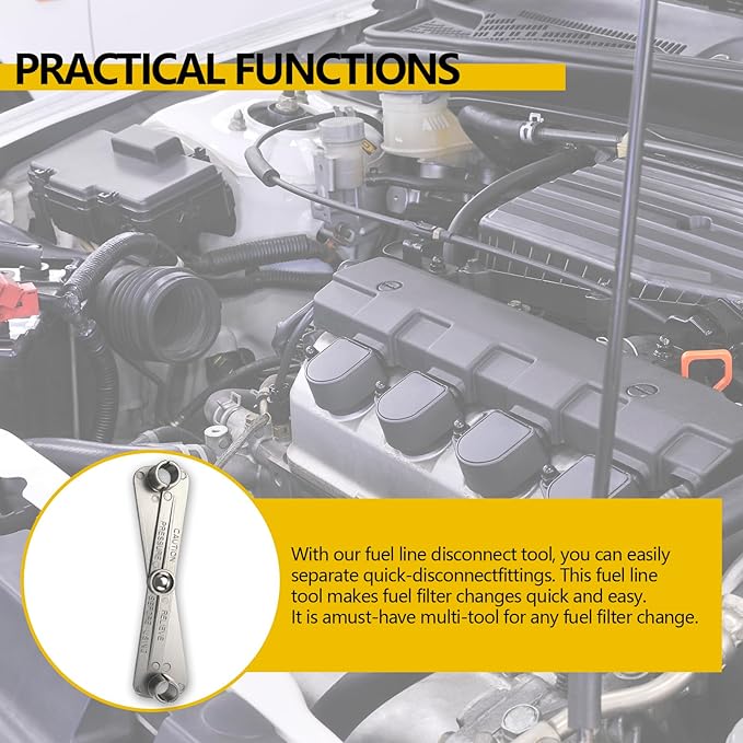 vvag 2 in 1 Fuel Line Disconnect Tool Set for 3/8” and 5/16”,Quick Release Scissor Wrench for Fuel Filter Removal,Professional A/C & Heater Line Service Tool Compatible with GM, Ford, Mazda Vehicles