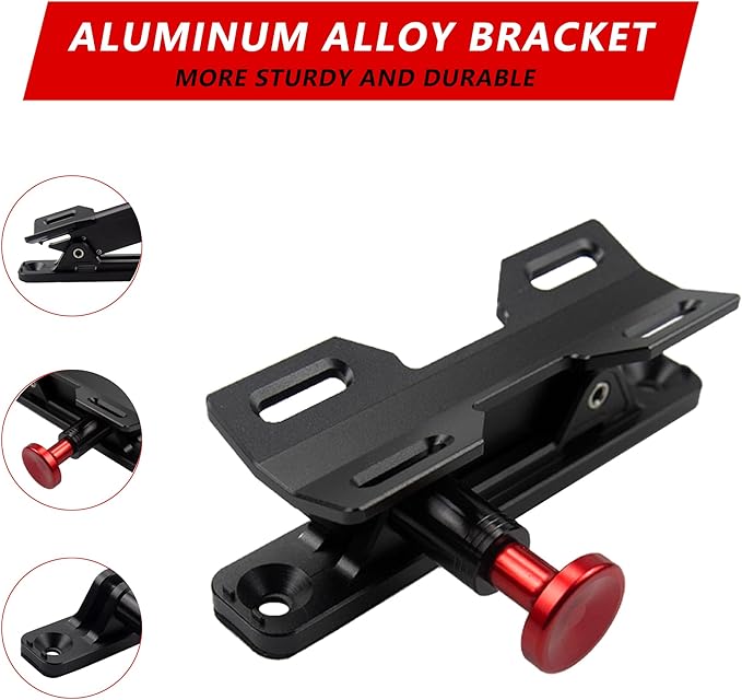 Quick Release Fire Extinguisher Mount - Aluminum Adjustable UTV Roll Bar Fire Extinguisher Holder Mounting Bracket Compatible with Jeep Wrangler TJ JK JL JKU Polaris RZR Ranger Can-Am X3 Universal