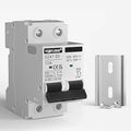DC Circuit Breaker 10 Amp Solar Panel Disconnect Switch 12V-500V 2 Poles Miniature Solar Circuit Breaker for Outdoor PV Homes Battery, AC 110V DIN Rail MCB
