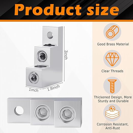 2 Pack Mechanical Panelboard Lug Grounding Mechanical Lug Two Conductors, 300 Awg, 300mcm - 6sol Wire Range