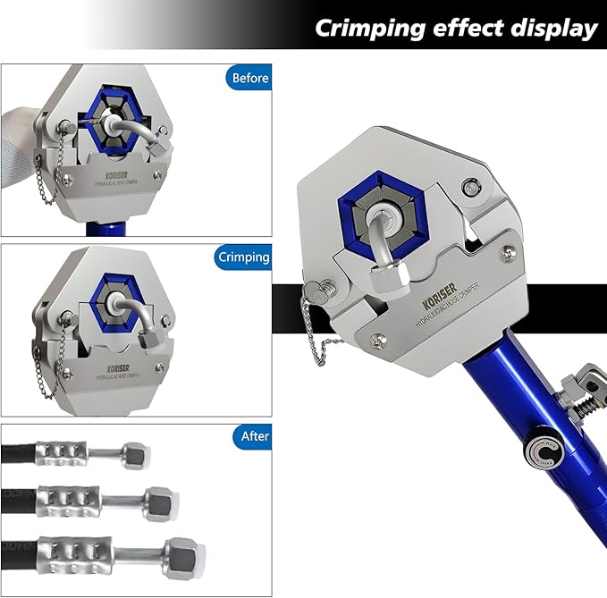 Hydraulic AC Hose Crimper Hydra-Krimp 71500 Manual A/C Hose Crimper Kit Air Conditioning Repaire Handheld Hydraulic Hose Crimping Tool for BH Air Conditioner Hose & Beadlock A/C Fittings