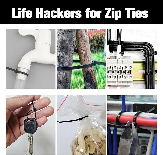 Zip Ties 12 inch, 1000 Pack Black Zip Ties, Self-Locking Nylon Cable Ties with 50 lb Tensile Strength,Wire Ties for indoor and outdoor use.