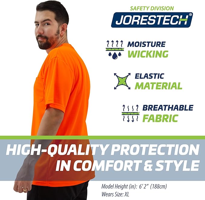 JORESTECH Pack of 5 Short Sleeve T-Shirts: The Ultimate Blend of Moisture-Wicking and Fast-Drying Comfort for All-Day Use