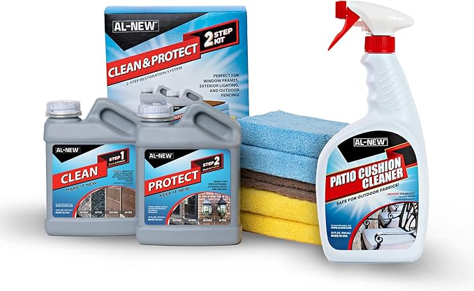 AL-NEW Ultimate Patio Furniture Cleaner Bundle Patio Cushion Cleaner Clean & Protect 16oz kit