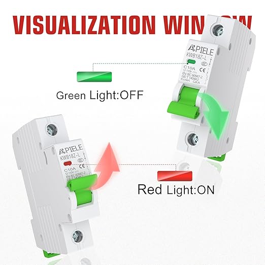 Miniature Circuit Breakers DC 12-110V, 40A 1Pole Circuit Breaker for Solar Photovoltaic Systems, Battery Power Systems, DIN Rail Mount DC Disconnect Switch (1P-40A)