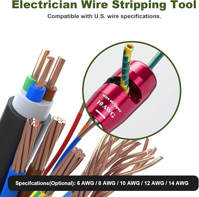 Wire Stripper Twister Tool for Drill, 2026 Upgraded Wire Stripping Tool & Wire Twisting Connector for Cutters 6-14 AWG, 8 In 1 Professional Electrician Wire Nut Twister Stripping and Twisting Tool