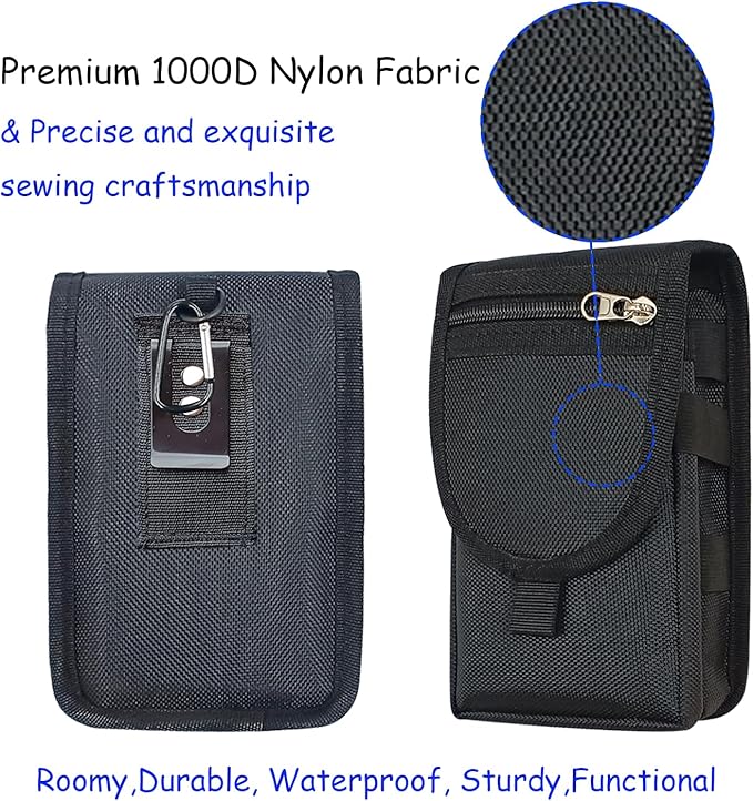 Belt Tool Pouch,Tactical Utility Pouch, Heavy-Duty Nylon EDC Multitool Organizer,Cell Phone Holder, Multi-Pockets Tool Holster Sheath Bag for Electricians Handymen Work Maintenance Dailylife Hiking