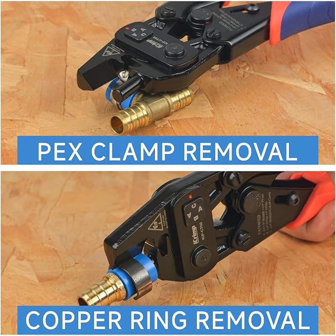 iCrimp PEX Crimping Tool Set for Copper Crimp Ring and PEX Cinch Clamp, Crimping and Removing PEX Crimp Fittings 1/2'', 3/4'', 1'', 7 Pieces