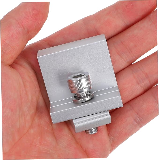 12pcs Metal Solar Panel Bracket Clips Edge Pressure Blocks Support Easy Installation for Outdoor Versatile Clamp for Applications