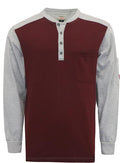 TICOMELA FR T Shirt Flame Resistant Shirt 5.5oz 100% Cotton Light Weight Workwear Men's Long Sleeve Henley Shirts