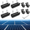 Anbte Solar Panel Mounting Kit for Single Panel, 4 Pcs 4.72in Mounting Rail & End Clamps, Solar Panel Mounting Brackets for RV Roof, Metal Roof, Tin Roof, Corrugated Roof, Sheet Roof, Black