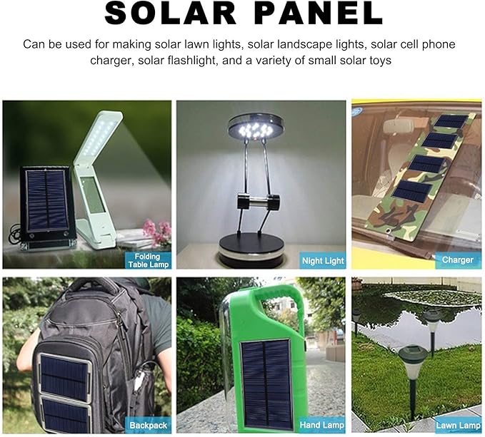 3Pcs Mini Solar Panel DC 6V Polysilicon Solar Cell Charger Module Solar DIY System Kits with 30cm Cable
