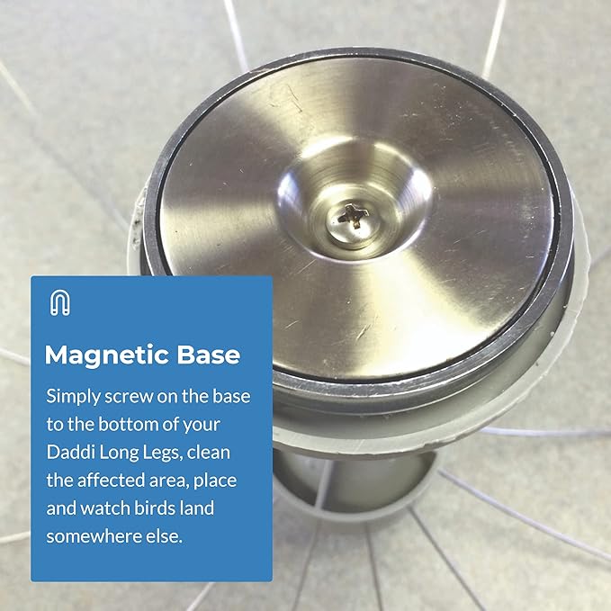 Bird Barrier Magnetic Base Daddi Long Legs. Strong Round Magnet Base Easy to Mount and Remove from Metal Surfaces - Daddi Long Legs Sold Separately
