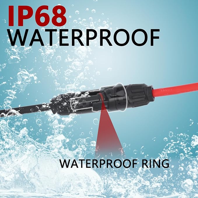 Solar Parallel Connectors for 2-3-4 Solar Panels, Tool-Free MC4 Solar Cable Splitter, Y Branch Solar Panel Splitter, 2 to 8 Solar Parallel Adapter IP68 Waterproof (FMMMM/MFFFF)