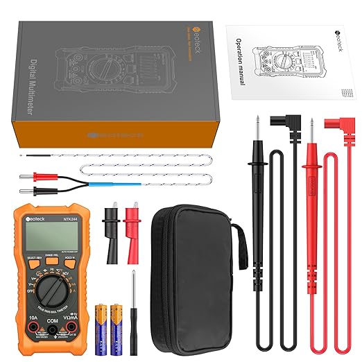 Neoteck 6000 Counts Digital Multimeter with NCV and TRMS Auto Range Multimeter for AC/DC Voltage&Current,Resistance,Capacitance,Frequency,Temperature,Duty Ratio,Continuity Voltmeter for Car Circuit