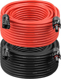 10AWG Solar Extension Cable 50FT – 2 Pack Red & Black PV Wire with Solar Connectors, 84-Strand Tinned Copper, Dual XLPE Insulated, Outdoor UV-Resistant Cable for RV, Inverter, Battery