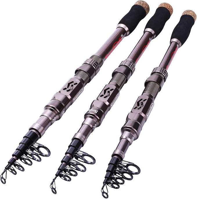 Sougayilang Fishing Rod and Reel Set Carbon Fiber Telescopic Fishing Rod 12+1BB Spinning Reel with Carry Case for Saltwater Freshwater