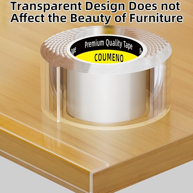 2Pack Clear Edge Protector 1.2inX6.6FT Safe Corner Guard for Furniture, Tables, Cabinets, Drawers - Anti-Sharp Edge Protector for Baby Proofing and Home Safety