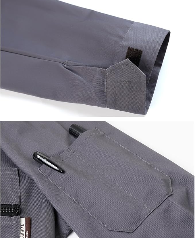 Men's Coveralls Mechanic Work Jumpsuit Multi Pockets Overalls Long Sleeve Workwear Coverall