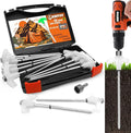12 Pack Tent Stakes Heavy Duty - 8" Ground Anchors Screw in - Camping Stakes with Grow in The Dark Heads - Metal Threaded Tent Spikes with Hex Head Driver and Storage Box