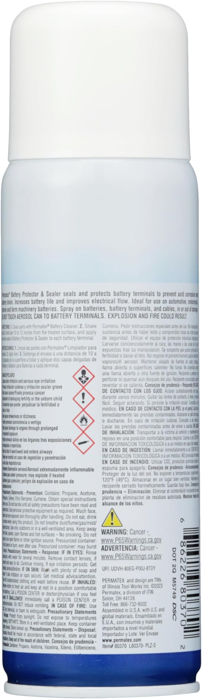 Permatex 80370 Battery Protector and Sealer, 5 oz. net Aerosol Can