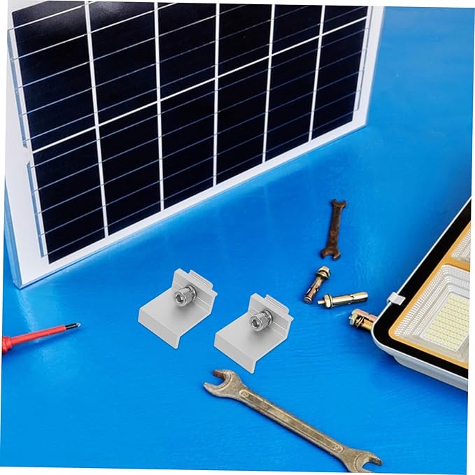UPKOCH 12Pcs Outdoor Solar Panel Fixed Buckles Durable Metal Solar Panel Rack Clips for Easy Installation Reliable Support and Longevity Various Environments