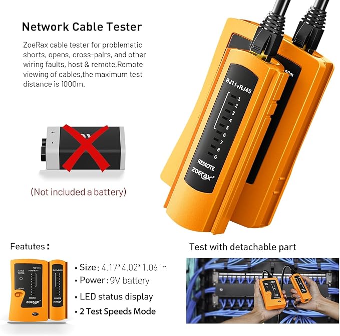 Ethernet crimping tool kit RJ45 crimp tool, Cat5 Cat6 Pass Through Crimping Tool for Network Cable Tester, Multiply Stripper, 50PCS Cat 6 Pass Through Connectors and Strain Relief Boots