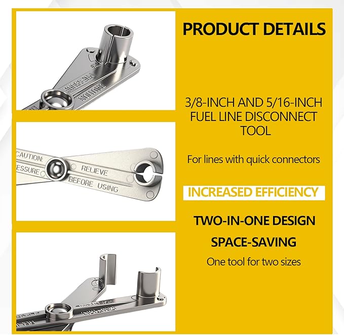 vvag 2 in 1 Fuel Line Disconnect Tool Set for 3/8” and 5/16”,Quick Release Scissor Wrench for Fuel Filter Removal,Professional A/C & Heater Line Service Tool Compatible with GM, Ford, Mazda Vehicles