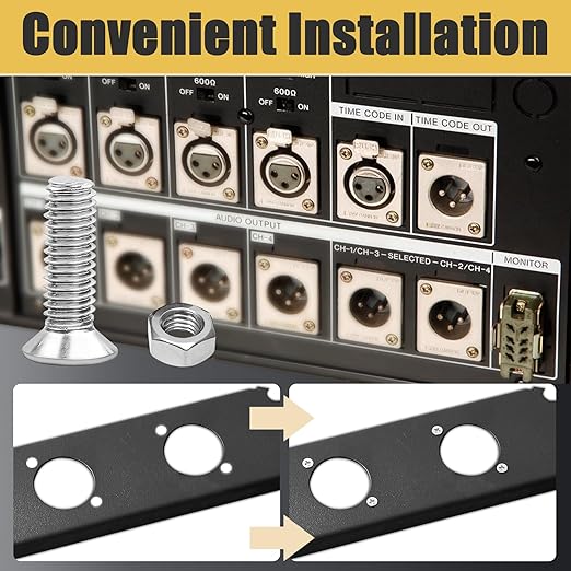 100 Pieces D Series Panel Screws and Nut Kit - Panel Mount Connector, Audio Server Rack Mounts Screws, Metal Screws for D-Series Panel Rack - M2.5 x 8mm Stainless Steel Screw Fasteners
