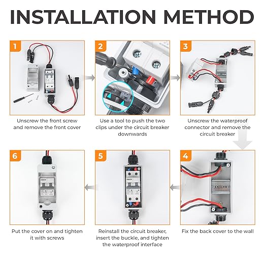 Solar Panel Disconnect Switch 1000V 10A PV Disconnect Switch Outdoor Miniature Circuit Breaker IP65 for Solar PV Homes Battery (1000V 10 Amp)