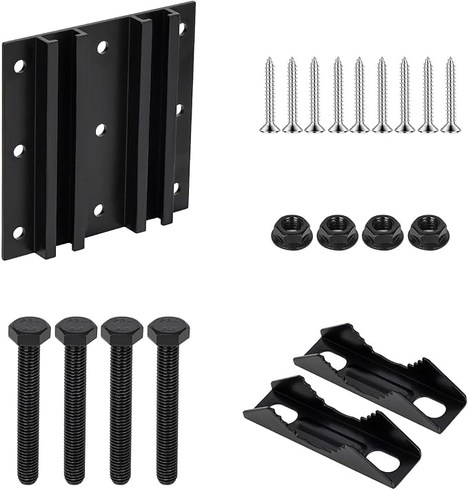 1 Pack 1.76" Pole Mounting Kit, Mast Mount Brackets for Outside Antenna, Street Sign Mounting Hardware for Light Poles, Outdoor Security Camera Bracket, Side Mount Flag Pole Holder S