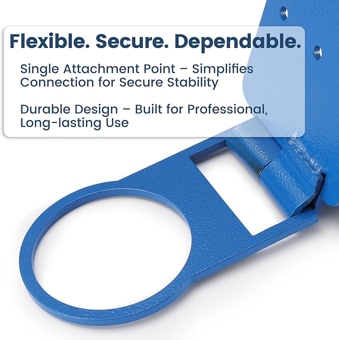 Blue Roof Anchor Bracket, Fall Arrest System – Connects to Wood Surfaces with Roofing Harness Safety Kit, ANSI OSHA Compliant, Durable Steel Adjustable Connector (Blue-Anchor)
