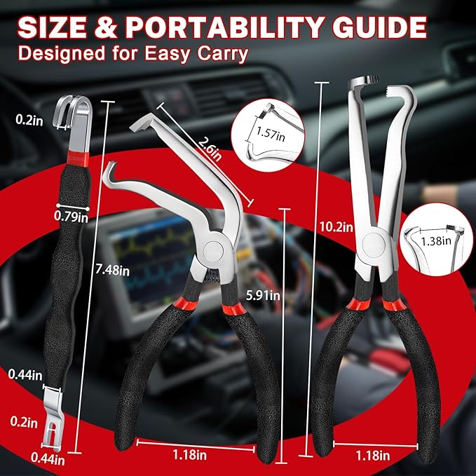 SBGGRL３Pcs Automotive Electrical Connector Pliers and Terminal Pin Removal Tool Set,37960/37980/13120 Electric Wire Plug Disconnect for Car Push Tab Style Plugs Separator