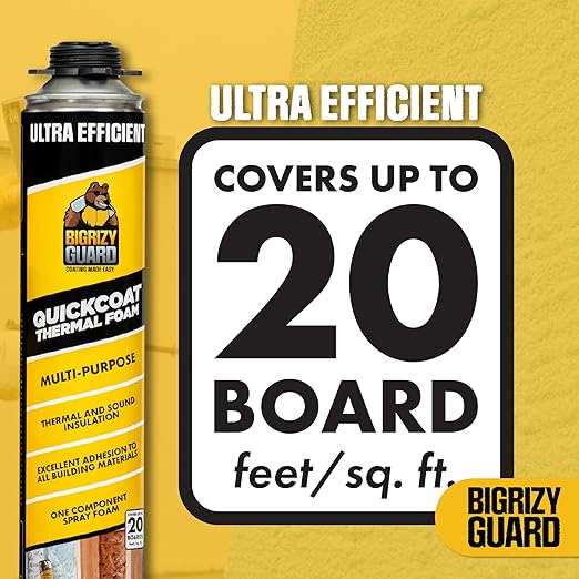 UPGRADED v2.0 Closed Cell Spray Foam Insulation - 32.8 oz Can, DIY Wide Polyurethane Expanding Sealant for Garage Door, Attic, Covers 360 Board Feet (18 Pack, Gun & Cleaner Not Included)