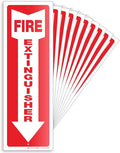 iSYFIX Fire Extinguisher Signs – 10 Pack 4x12 Inch – 40 mil Thick Polystyrene Plastic, Laminated for Ultimate UV, Weather, Scratch, Water & Fade Resistance, Indoor & Outdoor