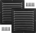 2pcs Attic Vents Gable Vents for Shed Shed Vent Kit with Screen Mesh Square Vent Louvered Vent Grille for Storage Shed Garage Ceiling Exterior Door House Attic (Black,10 x 10 Inch)