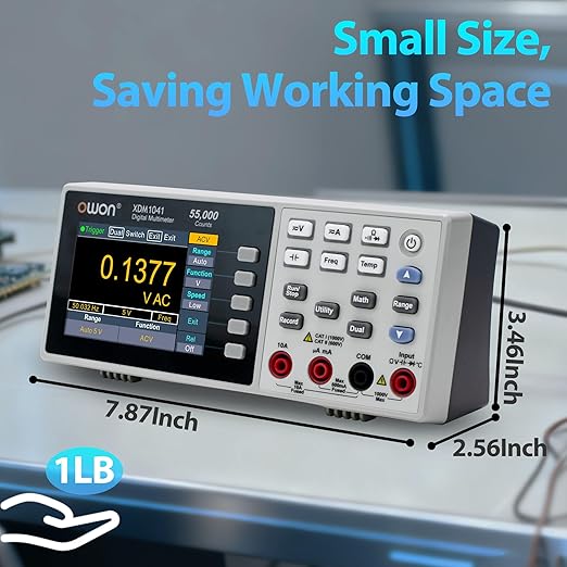 XDM1041 Multimeter, Digital Multimeter with AC/DC Voltage and Current Measurement Ups to 1000V and 10A Multi Tester Portable Multifunctional Electronic Instrument
