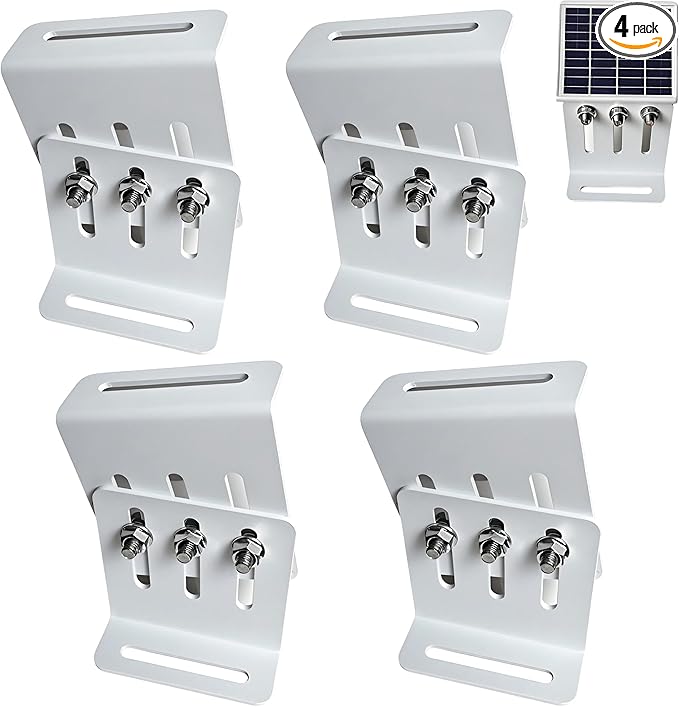 Adjustable Solar Panel Tilt Mount Bracket, Heavy Duty Solar Panel Mounting Kit for RVs, Trailers, Boats, Yachts, Roof, Wall and Off-Grid Systems ，8Pack (4 Pairs)